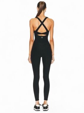 Beyond Yoga Black Cross-Back Jumpsuit